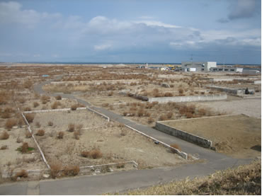 写真2．がれき処理された名取市閖上地区
