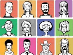 出典：いろいろな固定概念の人達 clipart com
