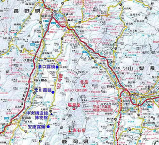 長野県中央構造線付近地図(グーグルマップ)