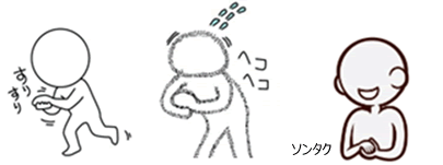 出典：スリスリ、へコへコ、ソンタク