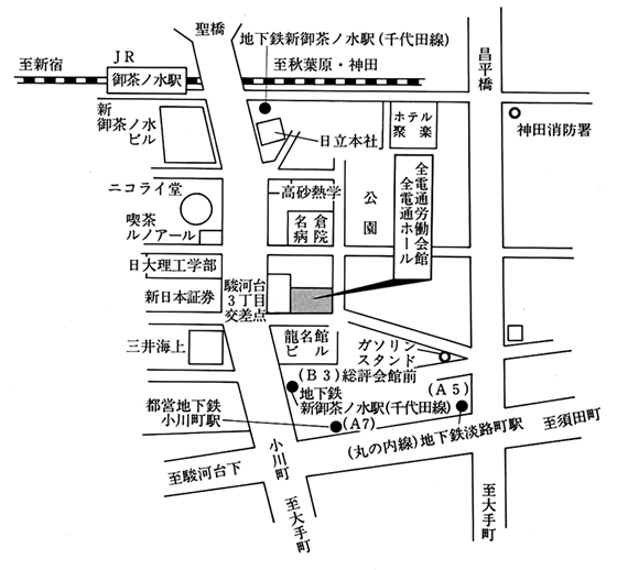 全電通ホール地図