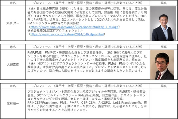 PMAJ PM研究・研修部会講師